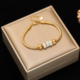 316L Stainless Steel Heart Butterfly Pearl Bracelet Bangles For Women Girl