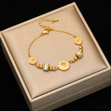 316L Stainless Steel Heart Butterfly Pearl Bracelet Bangles For Women Girl