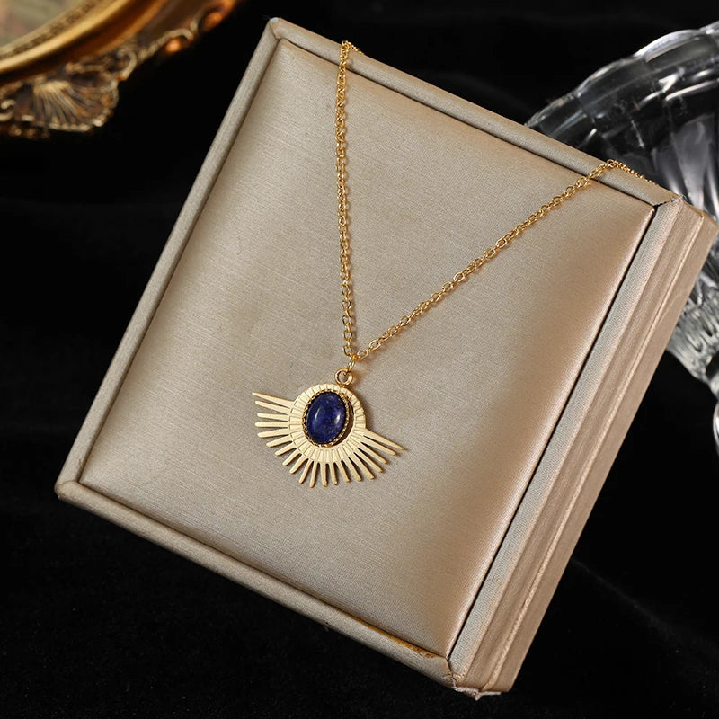 316L Stainless Steel Heart Butterfly Zirconia Necklace for Women