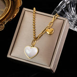 316L Stainless Steel Heart Butterfly Zirconia Necklace for Women
