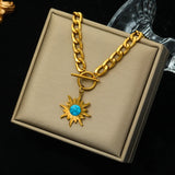 Heart Eye Starfish Pendant Necklace Multilayer Ch