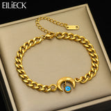 Moon Eye Charm Bracelet Women Girl High Bangles Non-fading Jewelry