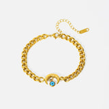 Moon Eye Charm Bracelet Women Girl High Bangles Non-fading Jewelry