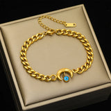 Moon Eye Charm Bracelet Women Girl High Bangles Non-fading Jewelry