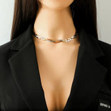 316L Stainless Steel Flat Snake Chain Necklace For Women Girl Non-fading