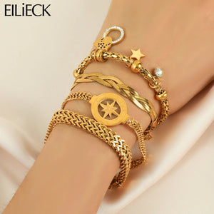316L Stainless Steel Charm Bracelet Waterproof Bangle Jewelry