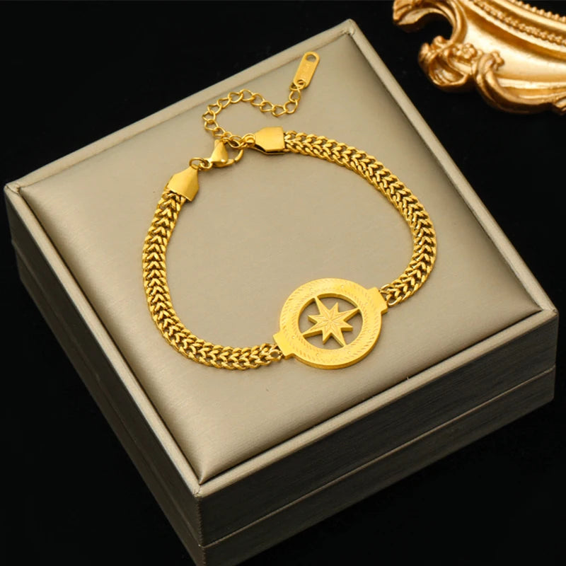 316L Stainless Steel Charm Bracelet Waterproof Bangle Jewelry
