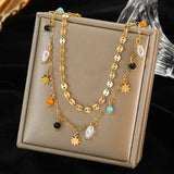 316L Stainless Steel Pearl Heart Pendant Necklace For Women Non-fading