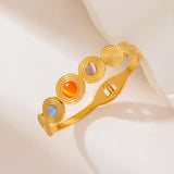 Colorful Stone Bangles Bracelets for Women Girl High Wrist Jewelry Gift