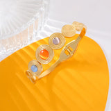 Colorful Stone Bangles Bracelets for Women Girl High Wrist Jewelry Gift