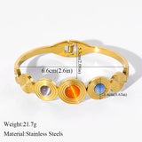 Colorful Stone Bangles Bracelets for Women Girl High Wrist Jewelry Gift