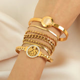 316L Stainless Steel Tree of Life Charm Bracelet For Women Girl