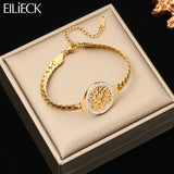 316L Stainless Steel Tree of Life Charm Bracelet For Women Girl