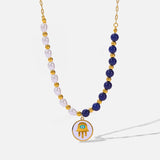 Vintage Eye Pearls Pendant Necklace Choker Chain Waterproof Jewelry