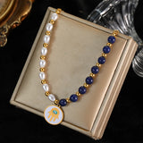 Vintage Eye Pearls Pendant Necklace Choker Chain Waterproof Jewelry