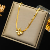 Stainless Steel Snake Bee Butterfly Pendant Necklace Women Girl Neck Chain