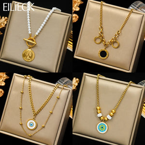 Vintage Round Eye Pendant Necklace for Women