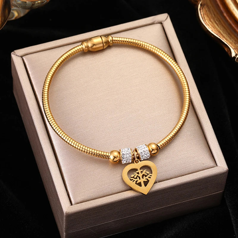 316L Stainless Steel Zircon Charm Bracelet Gift
