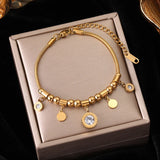 316L Stainless Steel Zircon Charm Bracelet Gift