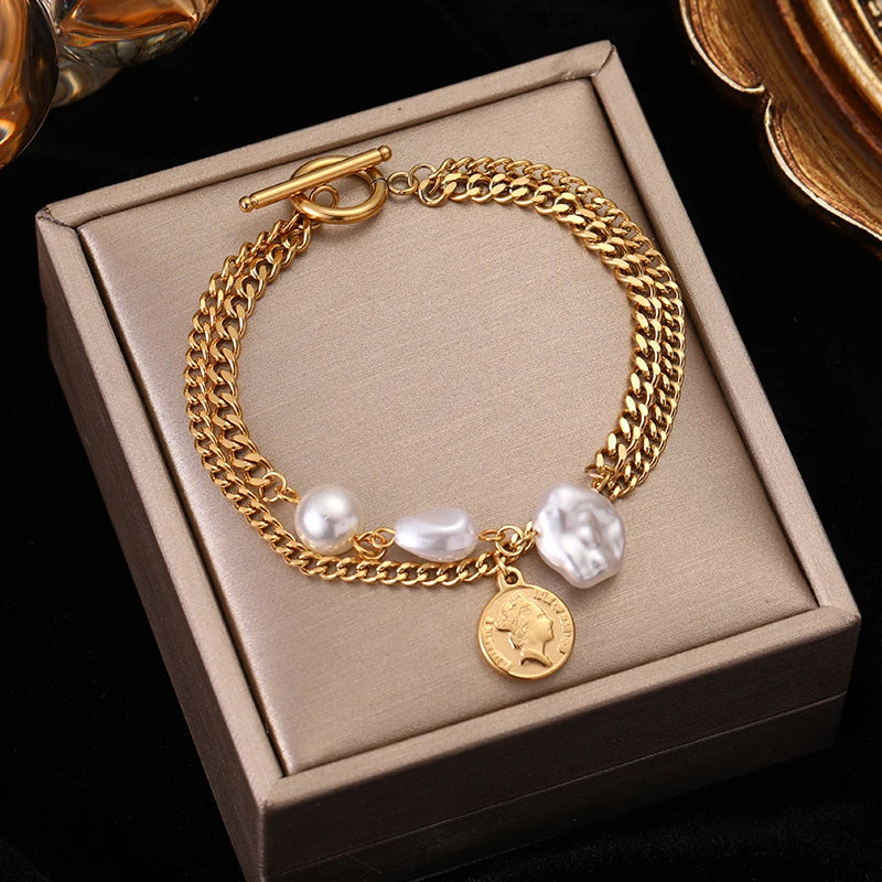 Vintage Zircon Charm Bracelet, Women's Bangle Jewelry