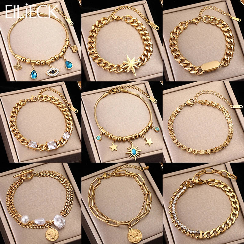 Vintage Zircon Charm Bracelet, Women's Bangle Jewelry