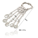 Gothic Skull Bracelet Flexible Metal Bracelet for Halloween Party