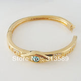 Yellow Plated Evil Eye CZ Stones Bangle