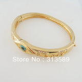 Yellow Plated Evil Eye CZ Stones Bangle