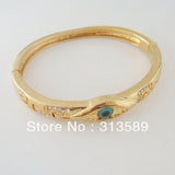 Yellow Plated Evil Eye CZ Stones Bangle