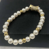 6-7mm Real Pearl Stretch Bangle Bracelet