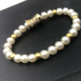 6-7mm Real Pearl Stretch Bangle Bracelet