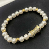 6-7mm Real Pearl Stretch Bangle Bracelet
