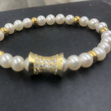 6-7mm Real Pearl Stretch Bangle Bracelet