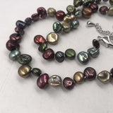 ELEISPL Multicolour Cultured Pearls Necklace Baroque Nugget Beads