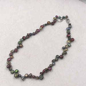 ELEISPL Multicolour Cultured Pearls Necklace Baroque Nugget Beads