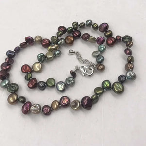 ELEISPL Multicolour Cultured Pearls Necklace Baroque Nugget Beads