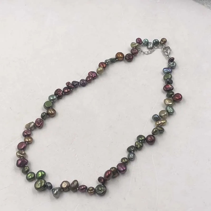 ELEISPL Multicolour Cultured Pearls Necklace Baroque Nugget Beads