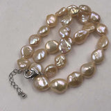 Pink Baroque Shape Cultured Pearl Necklace