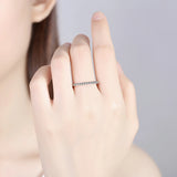 925 Silver Beaded Ring for Women Delicate Stack Wedding Band Rings