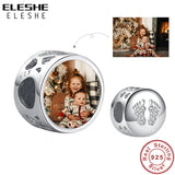 925 Sterling Silver Baby Footprint Bead for Bracelet DIY Jewelry Kids Gift