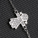925 Silver Girls Charm Bracelet with Crystal CZ