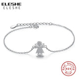 925 Silver Girls Charm Bracelet with Crystal CZ