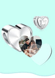 925 Silver CZ Dog Charm Photo Bead Bracelet DIY Jewelry