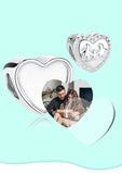 925 Sterling Silver Family Love Charm Photo Heart Bead for Bracelet DIY Jewelry