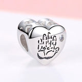 925 Sterling Silver Baby Hand Photo Heart Charm Beads for Bracelet