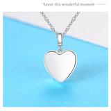 925 Sterling Silver Heart Pendant Charm Bead Necklace DIY Jewelry