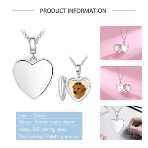 925 Sterling Silver Heart Pendant Charm Bead Necklace DIY Jewelry