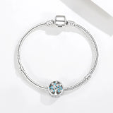 925 Silver Personalized Family Tree Round Bead Bracelet Charm DIY