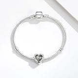 925 Silver Mom Love Heart Bead for Bracelet DIY Jewelry Making