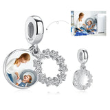 925 Silver Star Pendant Photo Bead for DIY Bracelet